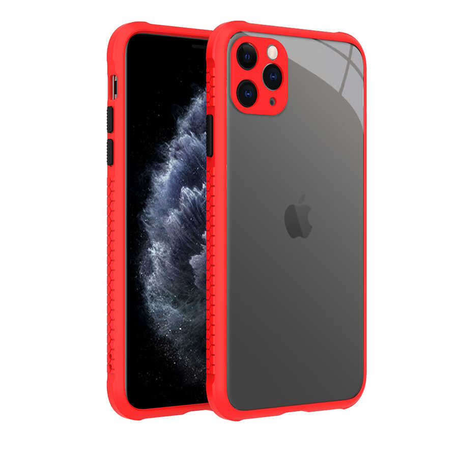 iPhone Uyumlu 11 Pro Max Kılıf ​​Zore Kaff Kapak-Kırmızı