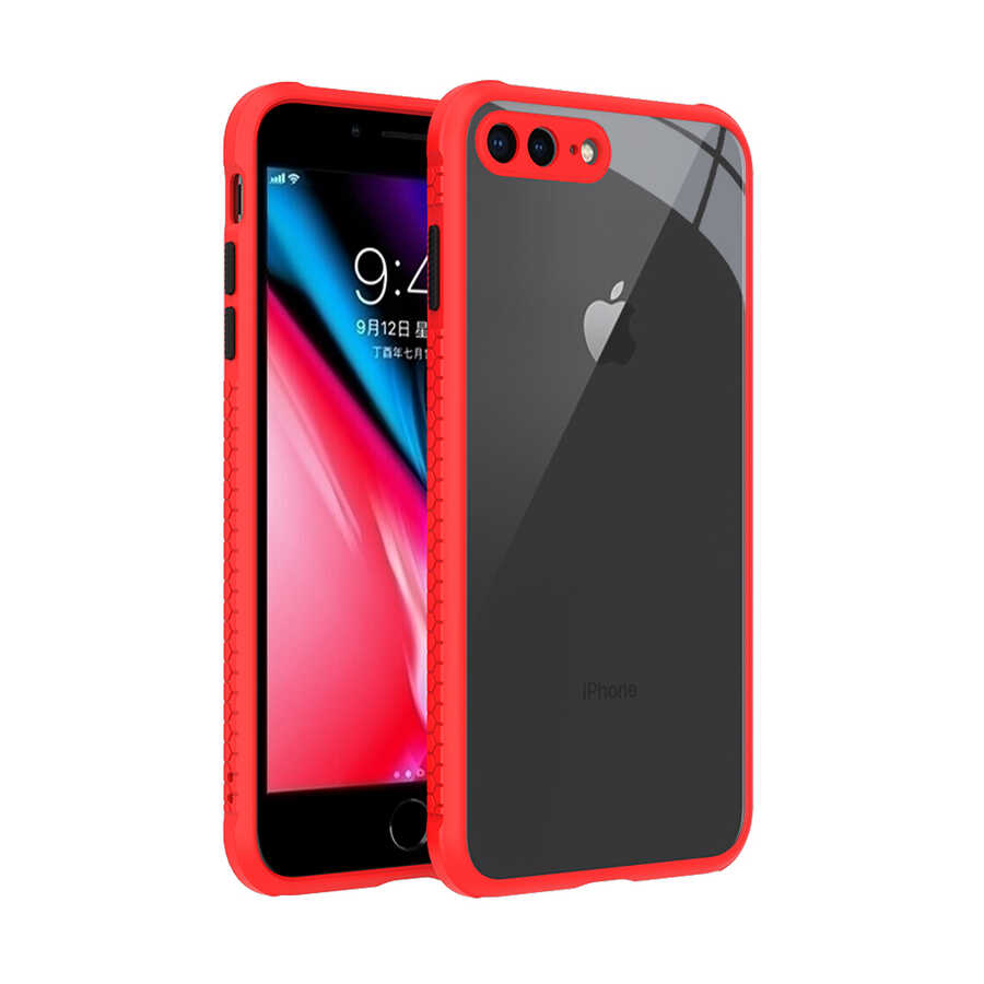 iPhone Uyumlu 7 Plus Kılıf ​​Zore Kaff Kapak-Kırmızı