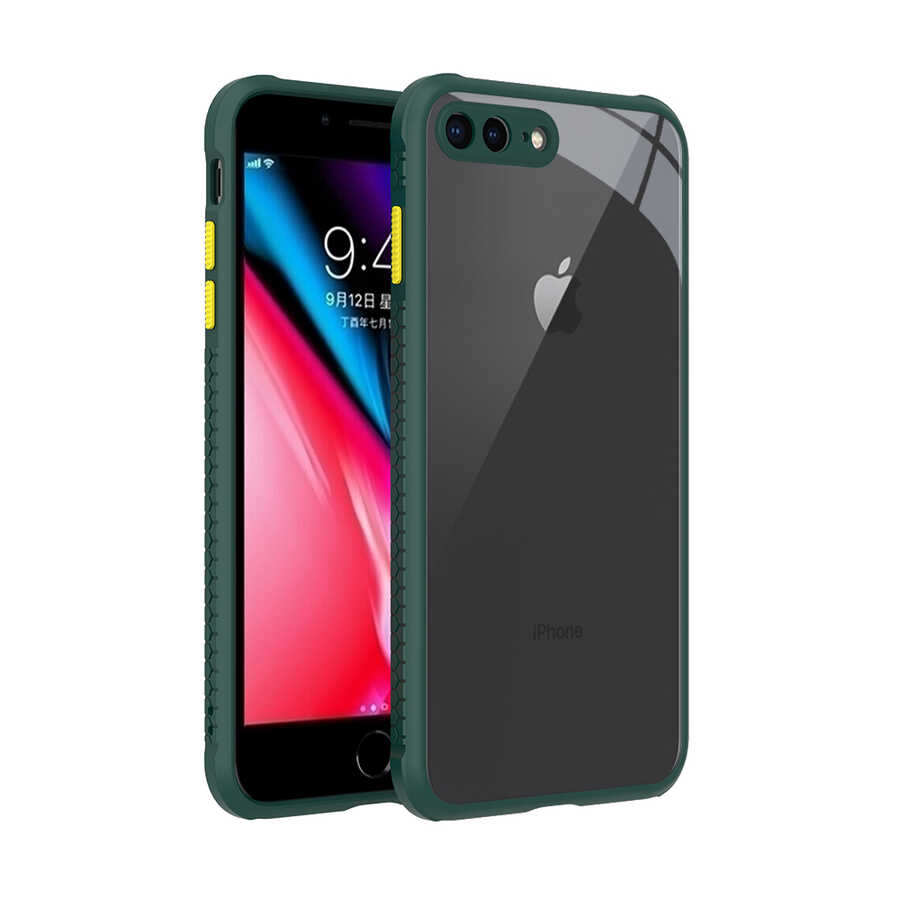 iPhone Uyumlu 7 Plus Kılıf ​​Zore Kaff Kapak-Koyu yeşil