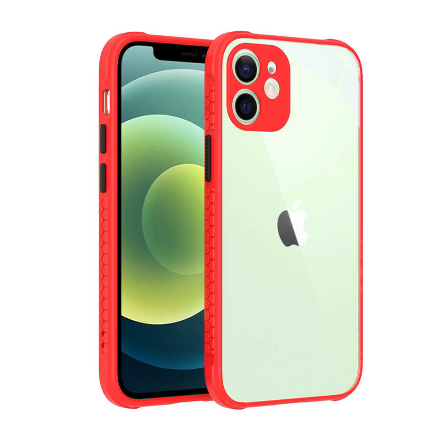 iPhone Uyumlu 12 Kılıf ​​Zore Kaff Kapak-Kırmızı