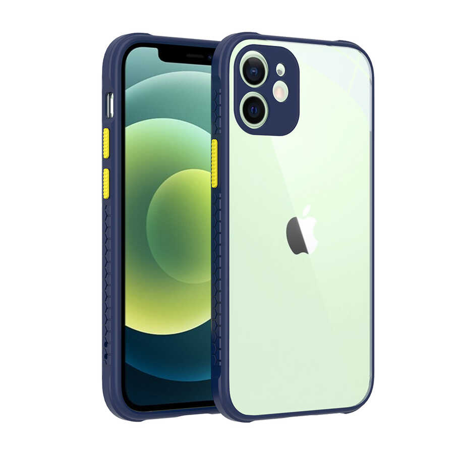 iPhone Uyumlu 12 Kılıf ​​Zore Kaff Kapak-Lacivert