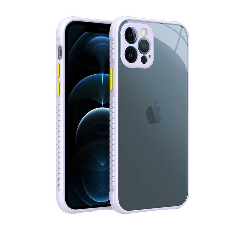 iPhone Uyumlu 12 Pro Kılıf ​​Zore Kaff Kapak-Mor