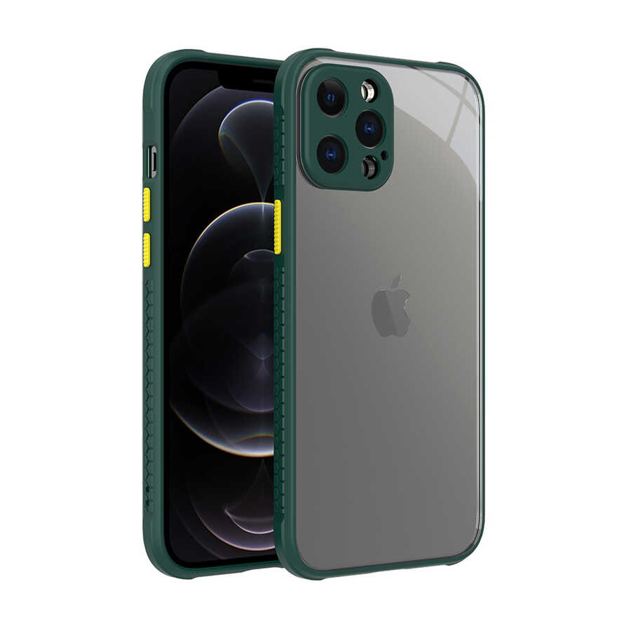 iPhone Uyumlu 12 Pro Max Kılıf ​​Zore Kaff Kapak-Koyu yeşil