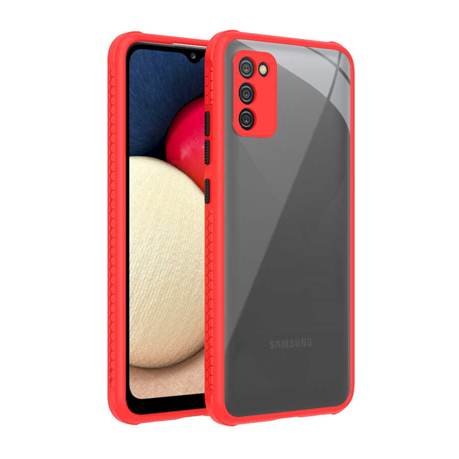 Galaxy Uyumlu A02S Kılıf ​​Zore Kaff Kapak-Kırmızı