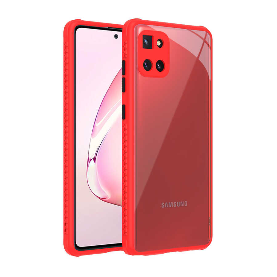 Galaxy Uyumlu A81 (Note 10 Lite) Kılıf ​​Zore Kaff Kapak-Kırmızı