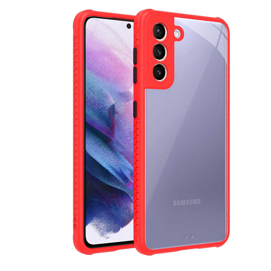 Galaxy Uyumlu S21 Kılıf ​​Zore Kaff Kapak-Kırmızı