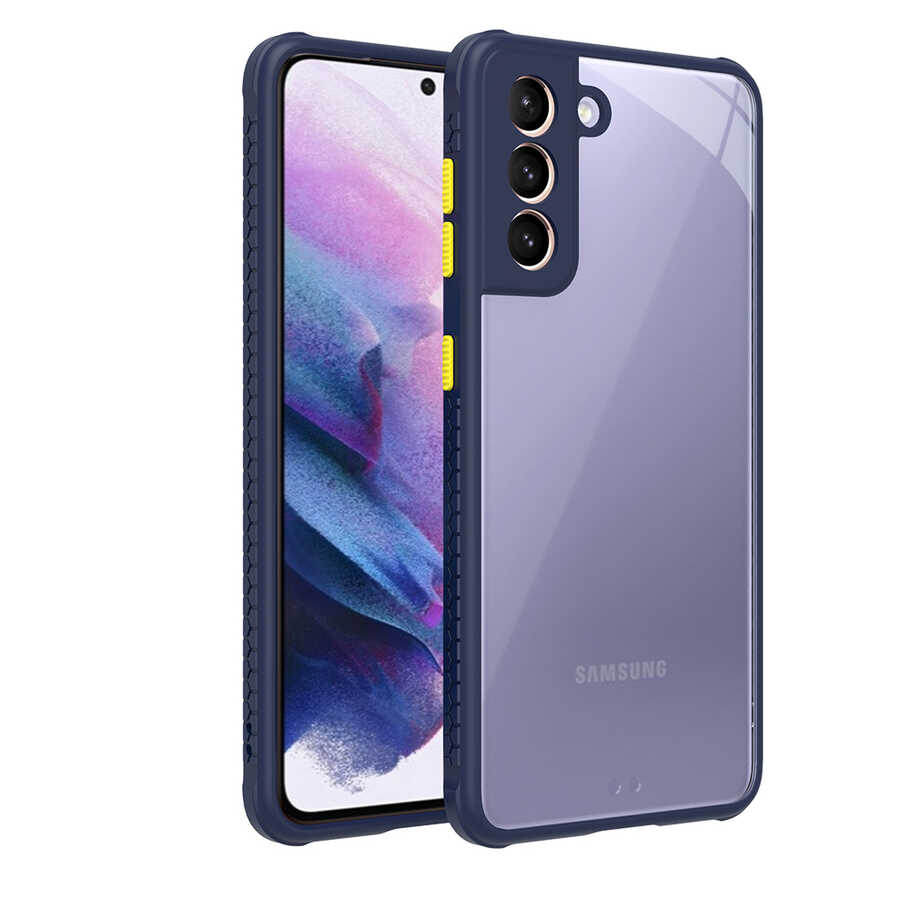 Galaxy Uyumlu S21 Kılıf ​​Zore Kaff Kapak-Lacivert