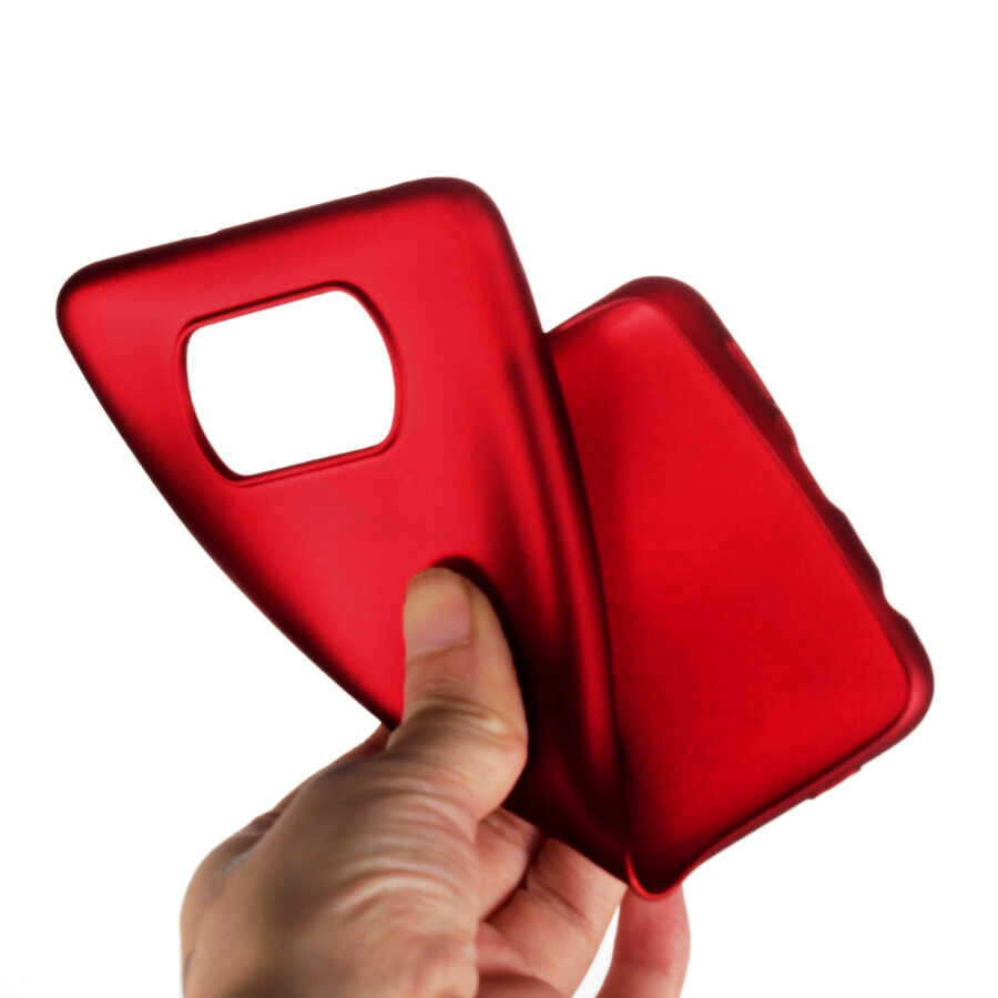Xiaomi Uyumlu  Poco X3 Kılıf Zore Biye Silikon-Kırmızı