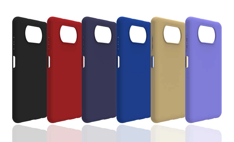 Xiaomi Uyumlu  Poco X3 Kılıf Zore Biye Silikon-Kırmızı