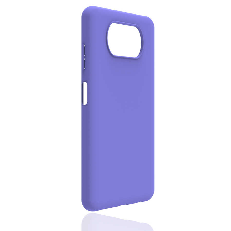 Xiaomi Uyumlu  Poco X3 Kılıf Zore Biye Silikon-Mor