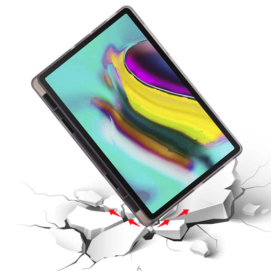 Galaxy Uyumlu Tab A7 10.4 T500 2020 Kılıf Zore Tri Folding Kalem Bölmeli Standlı Kılıf