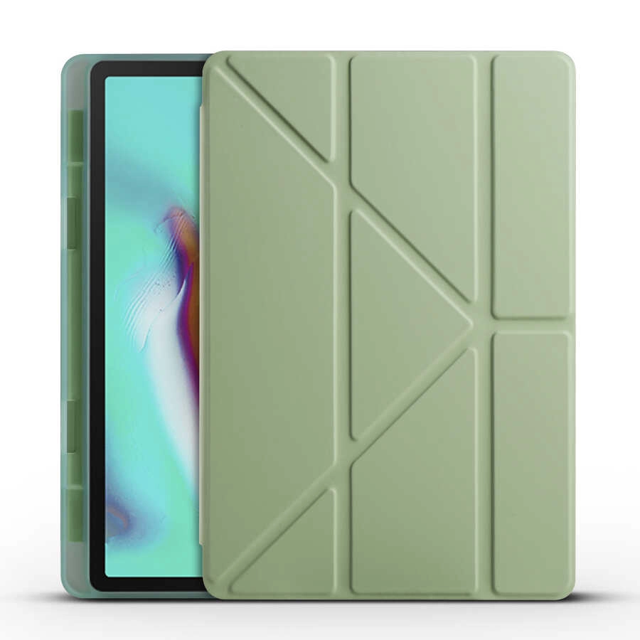 Galaxy Uyumlu Tab A7 10.4 T500 2020 Kılıf Zore Tri Folding Kalem Bölmeli Standlı Kılıf
