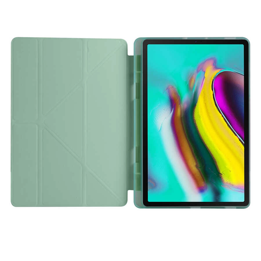 Galaxy Uyumlu Tab A7 10.4 T500 2020 Kılıf Zore Tri Folding Kalem Bölmeli Standlı Kılıf