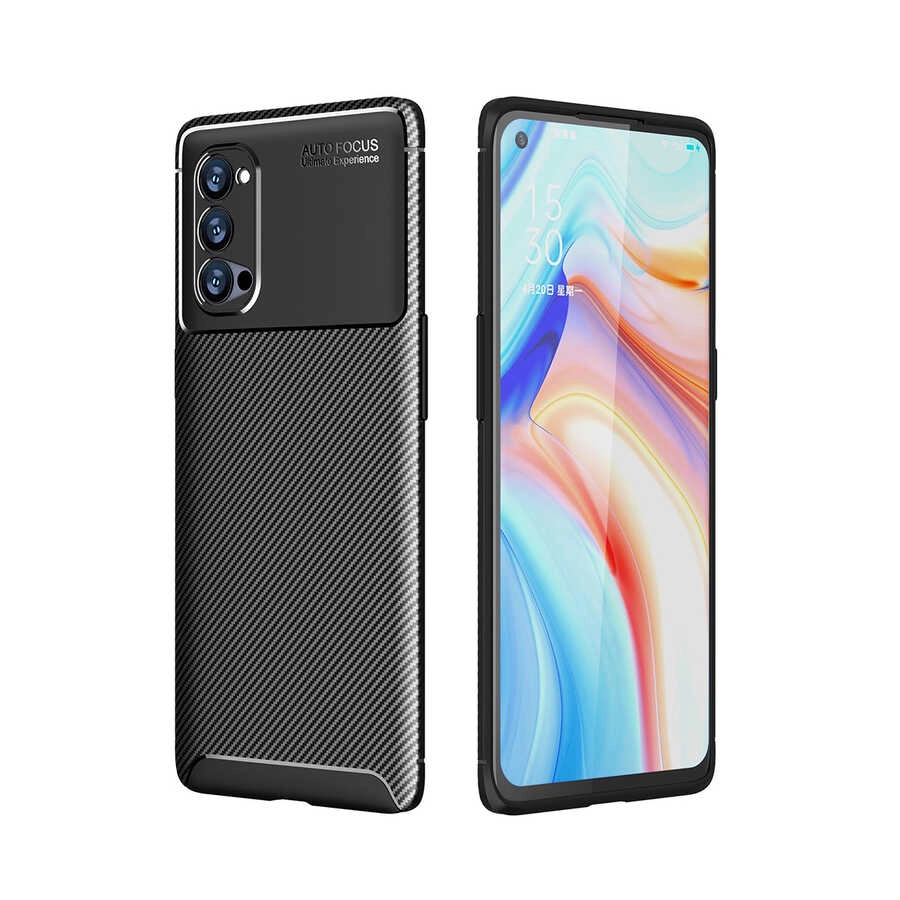Oppo Reno 4 Pro 5G Kılıf Zore Negro Silikon Kapak-Siyah