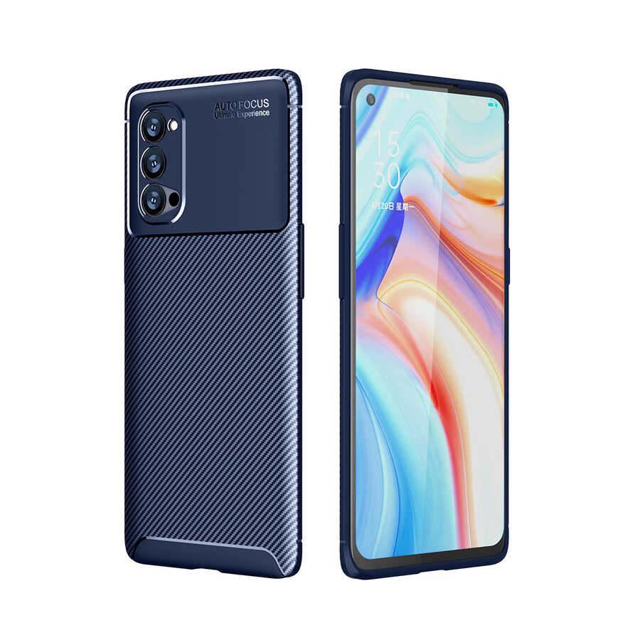 Oppo Reno 4 Pro 5G Kılıf Zore Negro Silikon Kapak-Lacivert