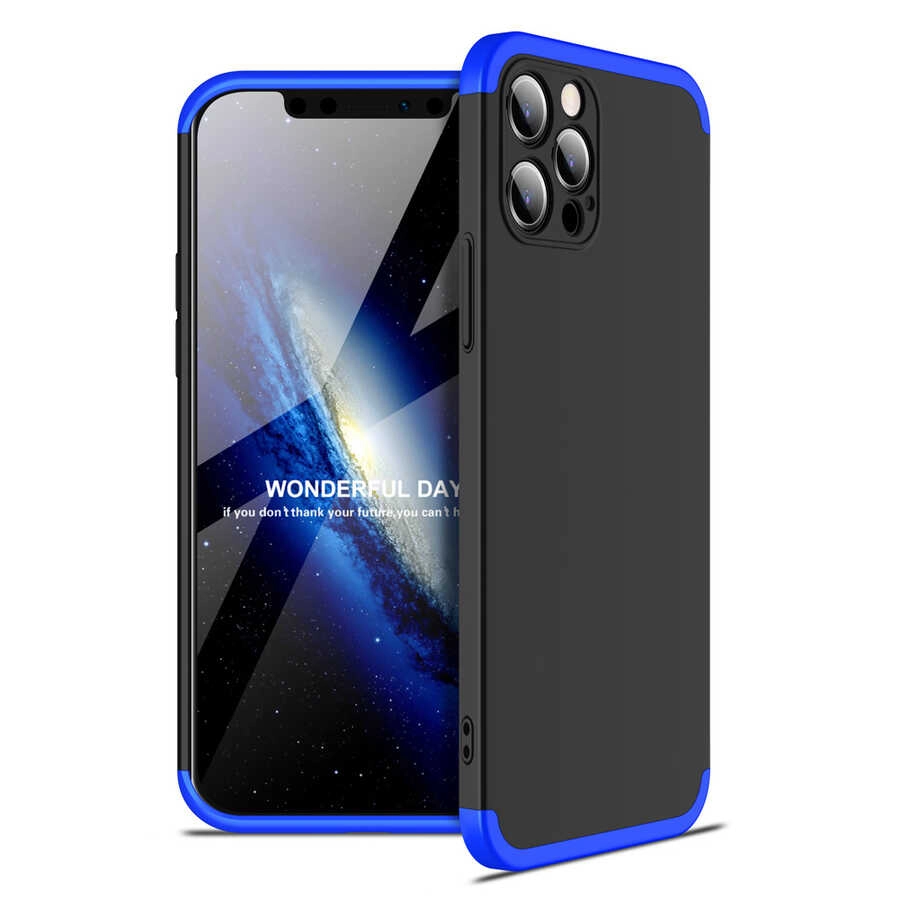 iPhone Uyumlu 12 Pro Max Kılıf Zore Ays Kapak-Siyah-mavi