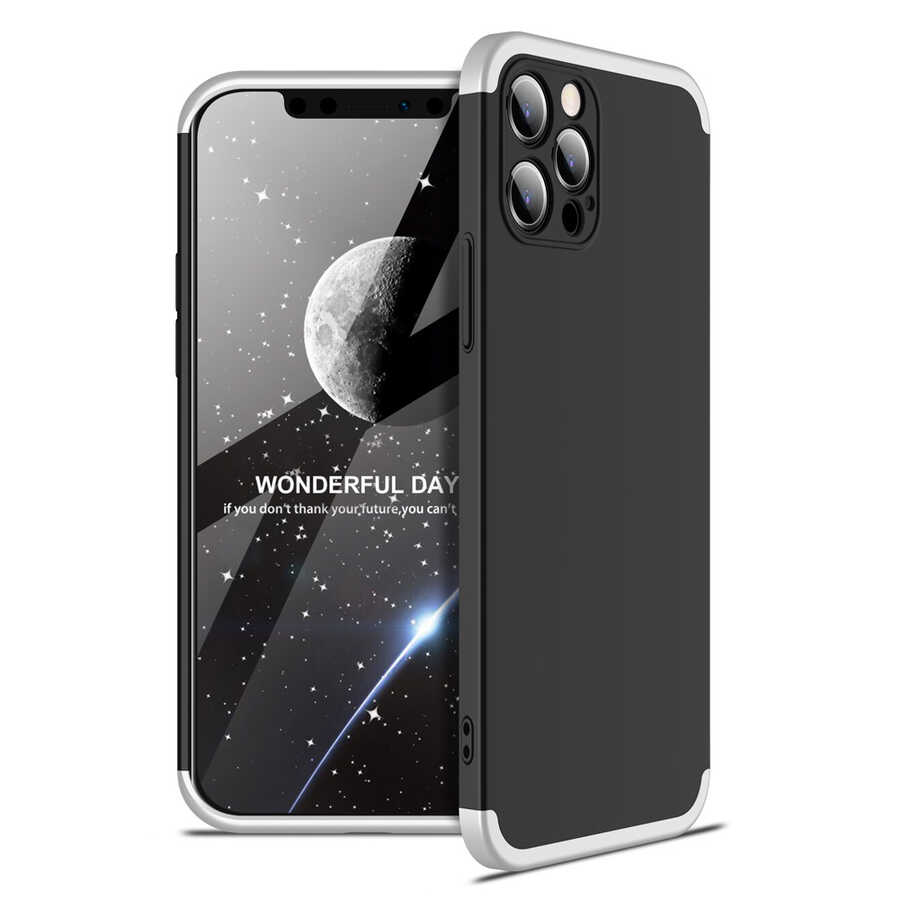 iPhone Uyumlu 12 Pro Max Kılıf Zore Ays Kapak-Siyah-gri
