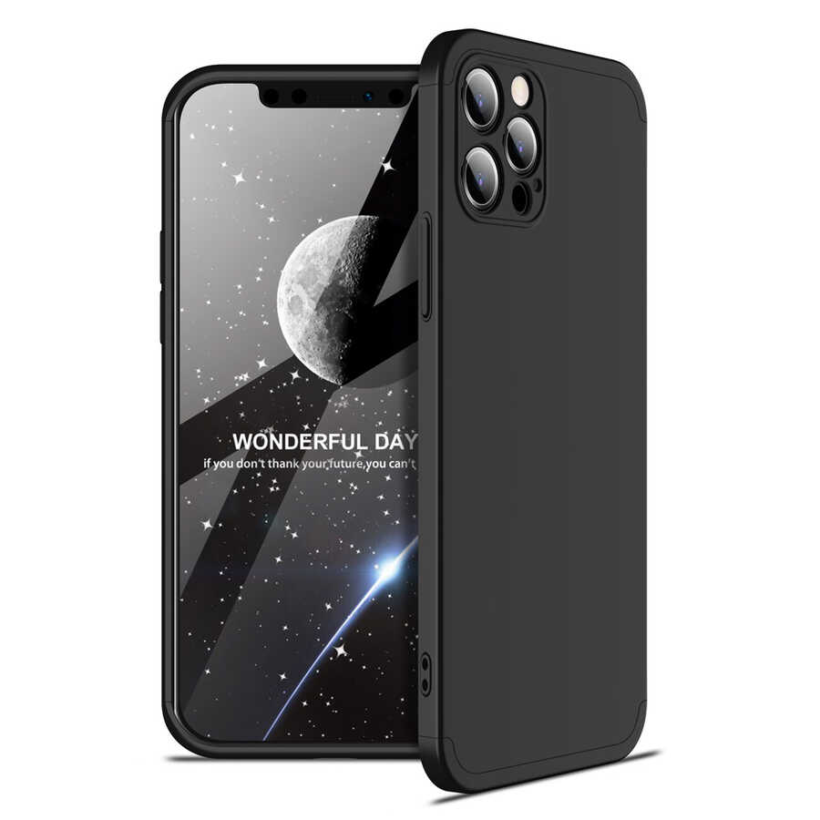 iPhone Uyumlu 12 Pro Max Kılıf Zore Ays Kapak-Siyah