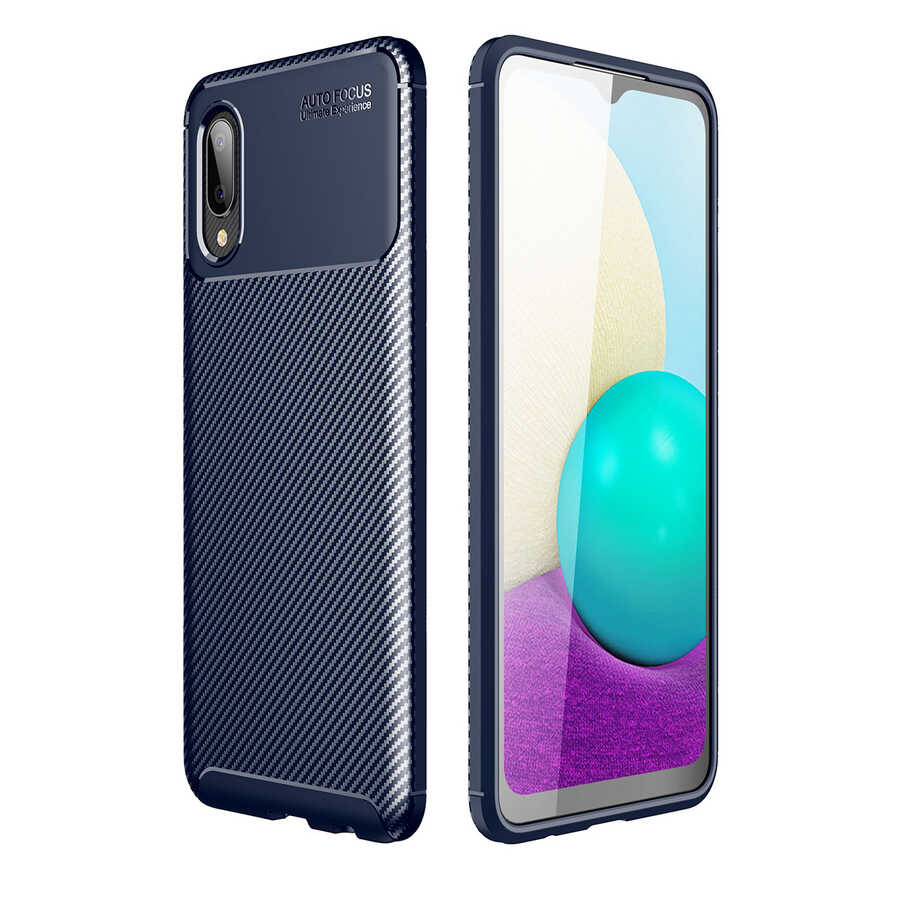 Galaxy Uyumlu A02 Kılıf Zore Negro Silikon Kapak-Lacivert