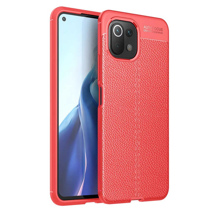Xiaomi Uyumlu  Mi 11 Lite Kılıf Zore Niss Silikon Kapak-Kırmızı