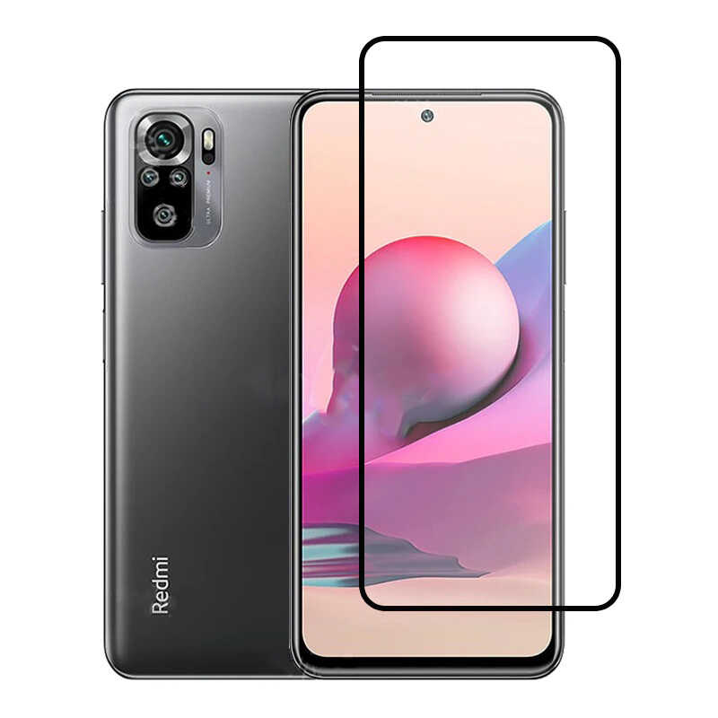 Xiaomi Uyumlu  Redmi Note 10 Zore Kenarları Kırılmaya Dayanıklı Cam Ekran Koruyucu