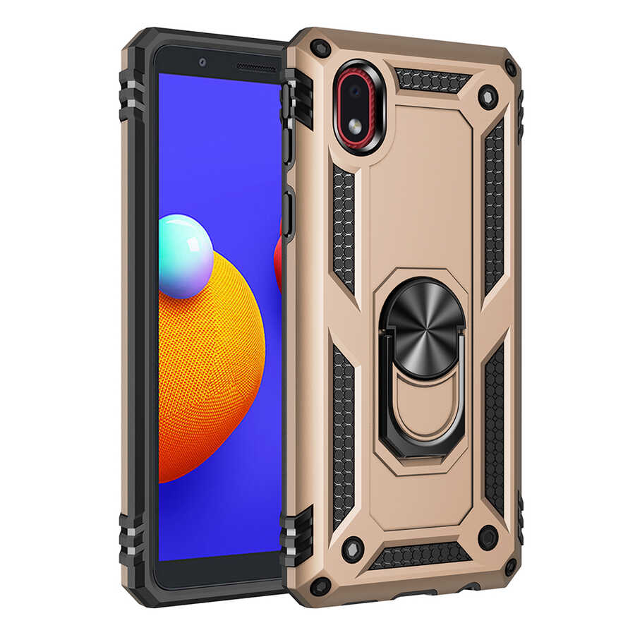 Galaxy Uyumlu A01 Core Kılıf Zore Vega Kapak-Gold