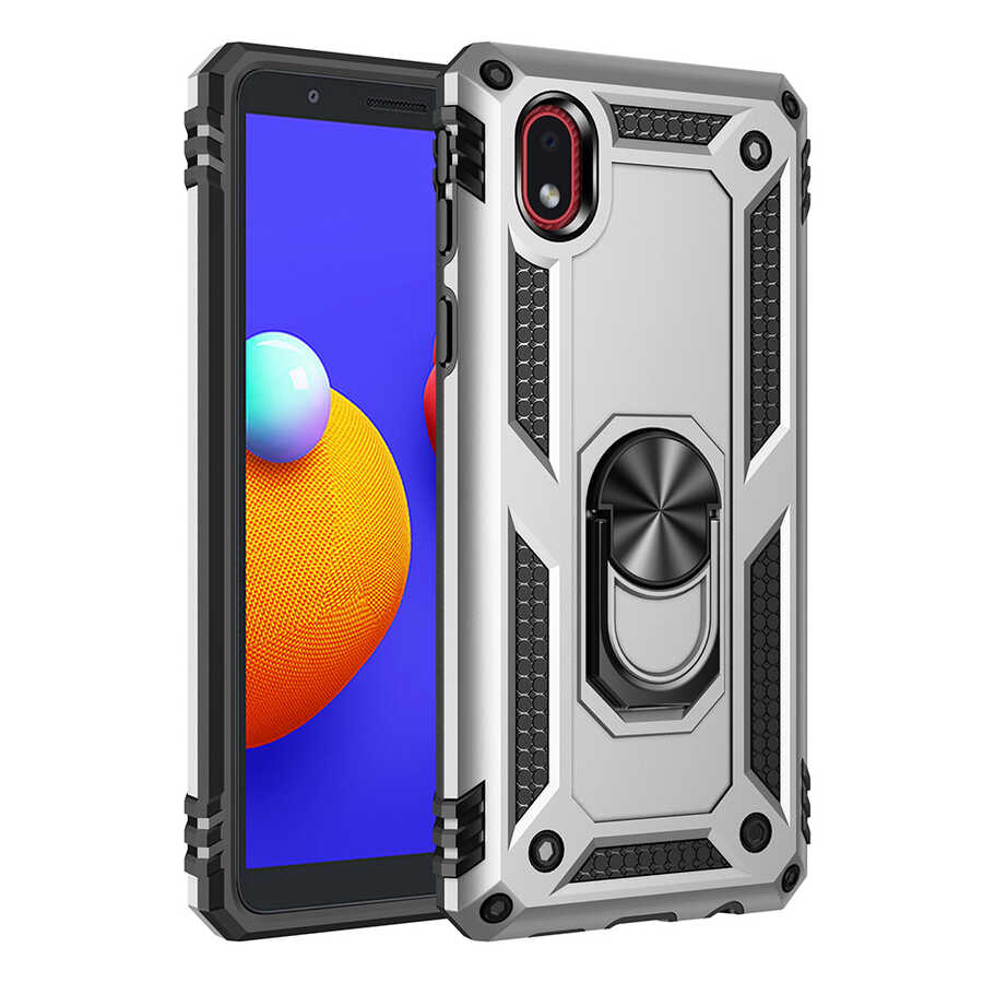 Galaxy Uyumlu A01 Core Kılıf Zore Vega Kapak-Gri