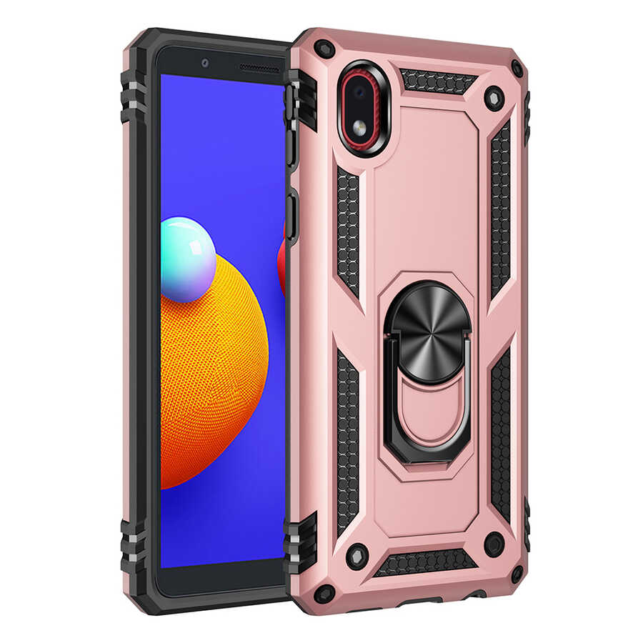 Galaxy Uyumlu A01 Core Kılıf Zore Vega Kapak-Rose gold
