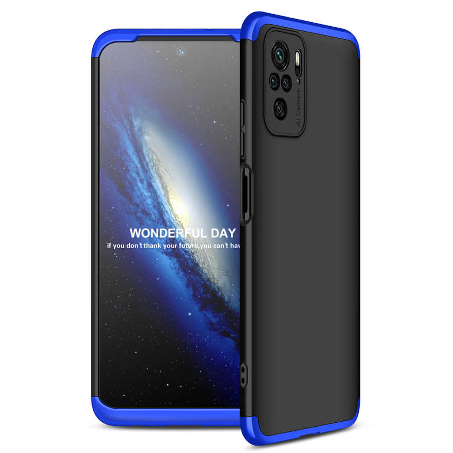 Xiaomi Uyumlu  Redmi Note 10S Kılıf Zore Ays Kapak-Siyah-mavi
