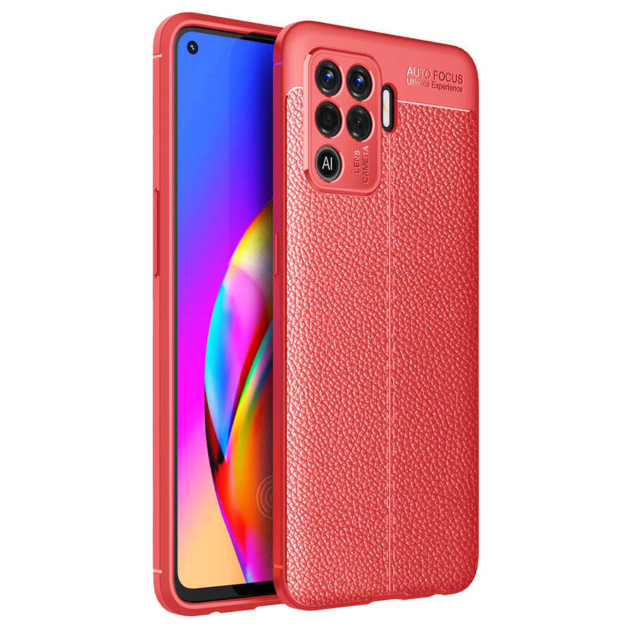 Oppo Reno 5 Lite Kılıf Zore Niss Silikon Kapak-Kırmızı
