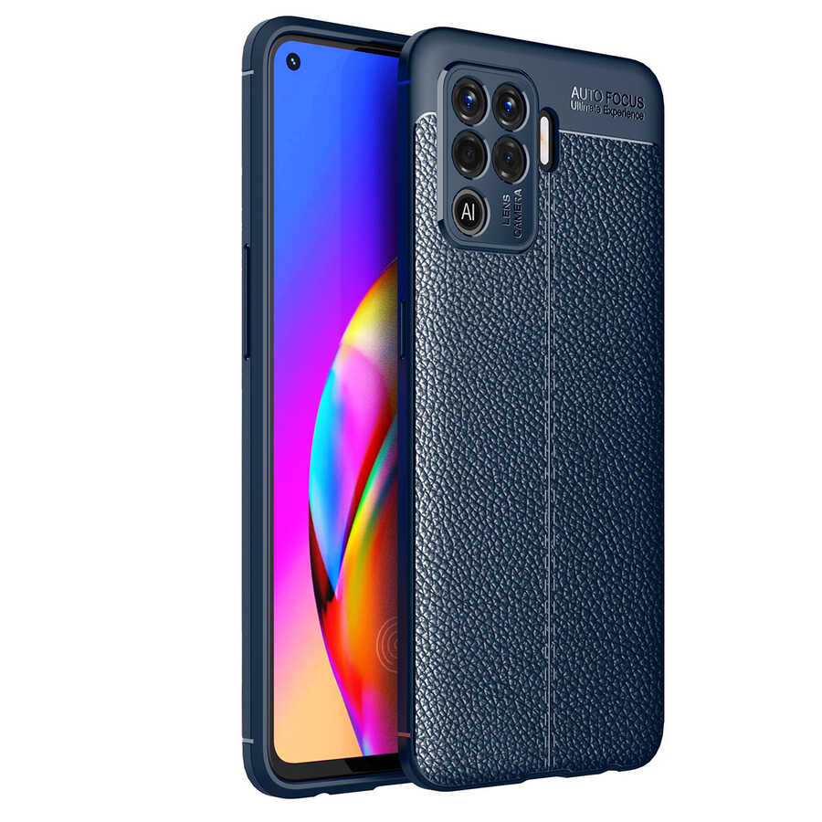 Oppo Reno 5 Lite Kılıf Zore Niss Silikon Kapak-Lacivert