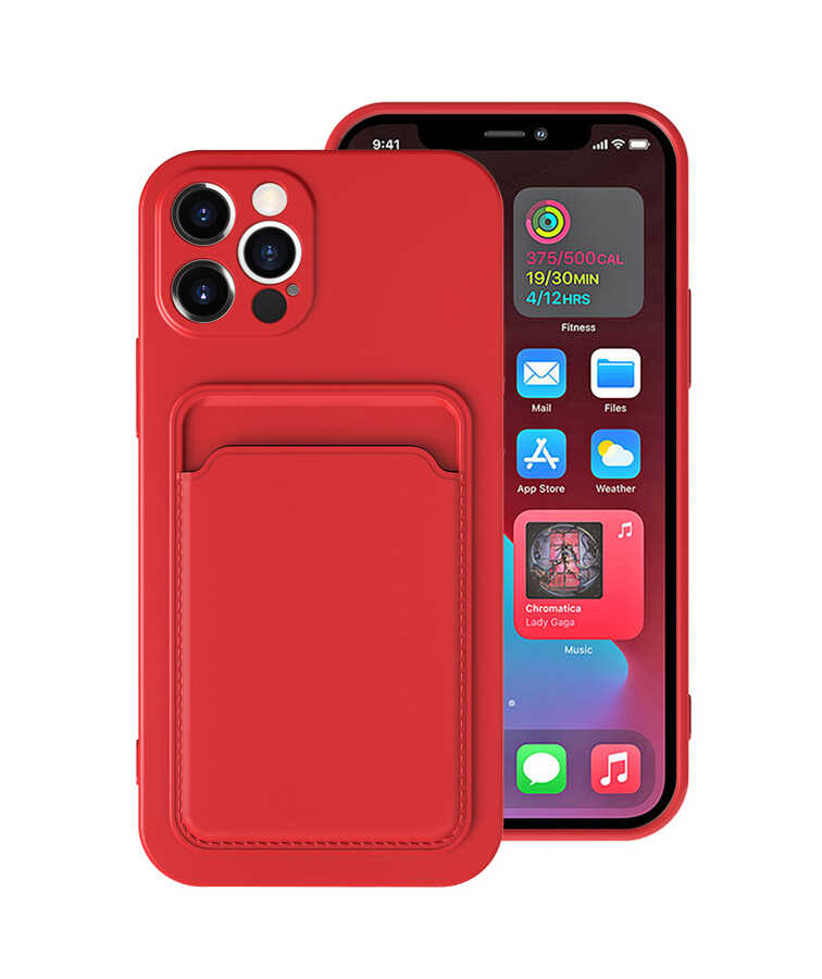 iPhone Uyumlu 12 Pro Kılıf ​​Zore Ofix Kapak-Kırmızı