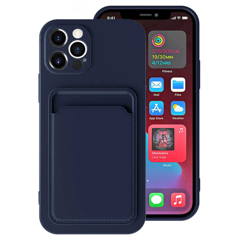 iPhone Uyumlu 12 Pro Kılıf ​​Zore Ofix Kapak-Lacivert