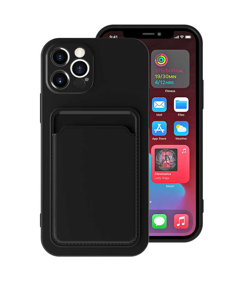 iPhone Uyumlu 12 Pro Max Kılıf ​​Zore Ofix Kapak-Siyah