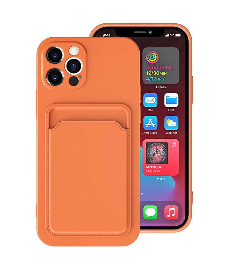 iPhone Uyumlu 12 Pro Max Kılıf ​​Zore Ofix Kapak-Turuncu