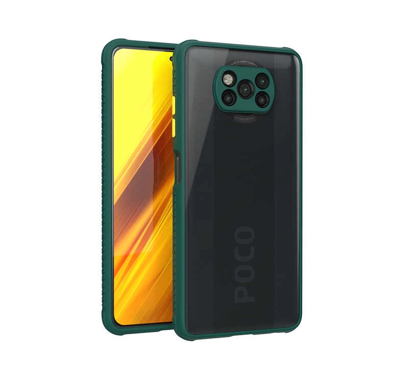 Xiaomi Uyumlu  Poco X3 Kılıf ​​Zore Kaff Kapak-Koyu yeşil