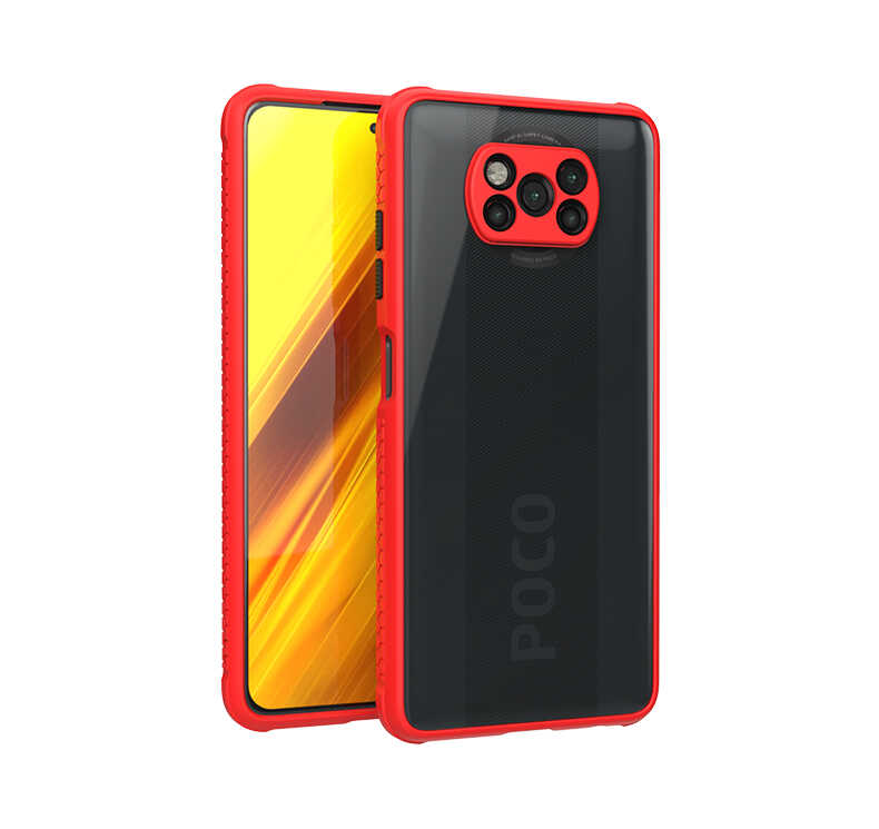 Xiaomi Uyumlu  Poco X3 Kılıf ​​Zore Kaff Kapak-Kırmızı