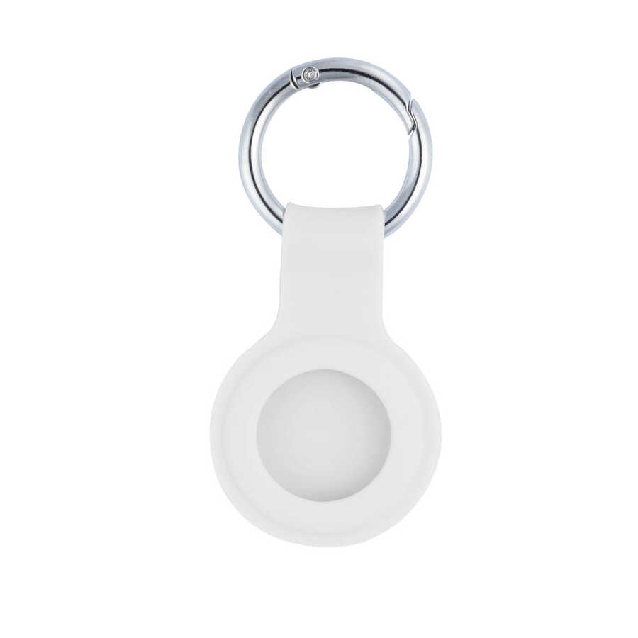 ​Zore Airtag Uyumlu 01 Silikon Anahtarlık-Soft white