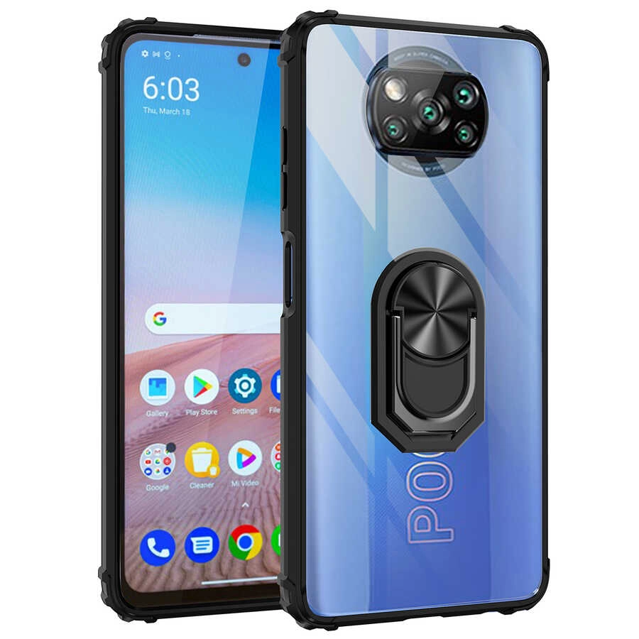 Xiaomi Uyumlu  Poco X3 Kılıf Zore Mola Kapak-Siyah