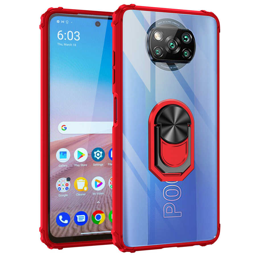 Xiaomi Uyumlu  Poco X3 Kılıf Zore Mola Kapak-Kırmızı