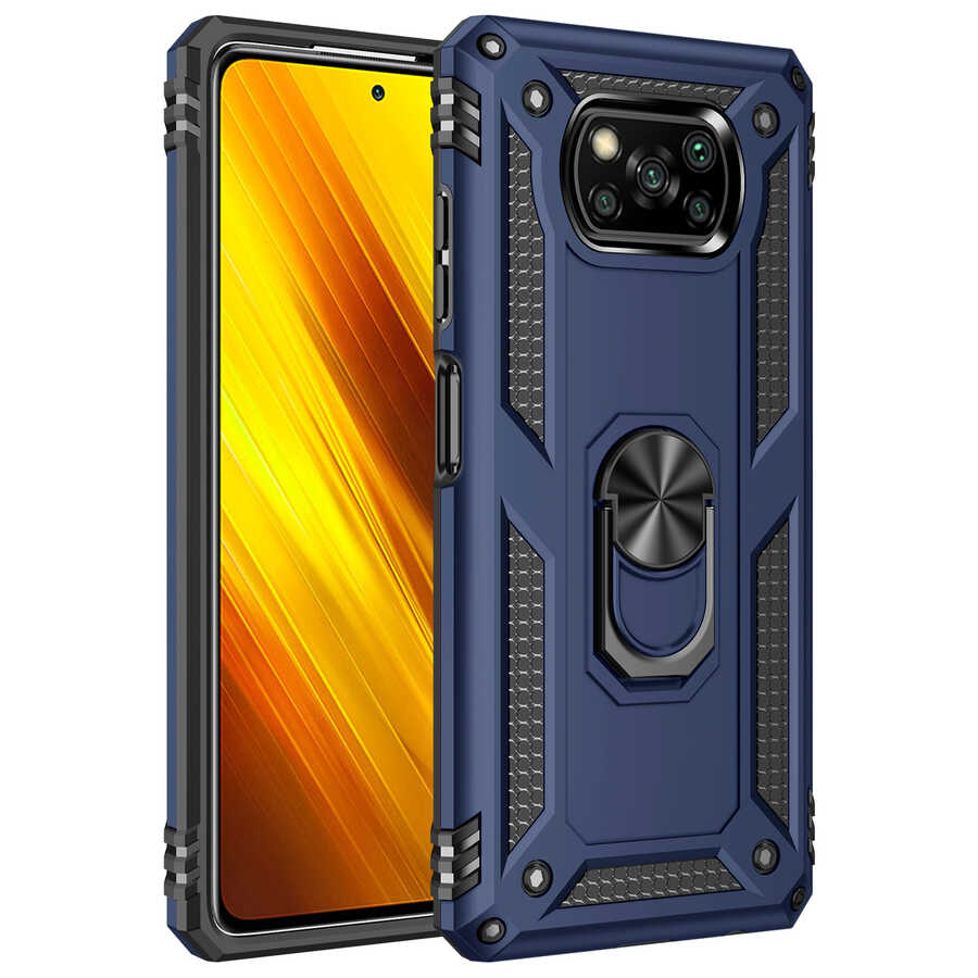 Xiaomi Uyumlu  Poco X3 Kılıf Zore Vega Kapak-Mavi