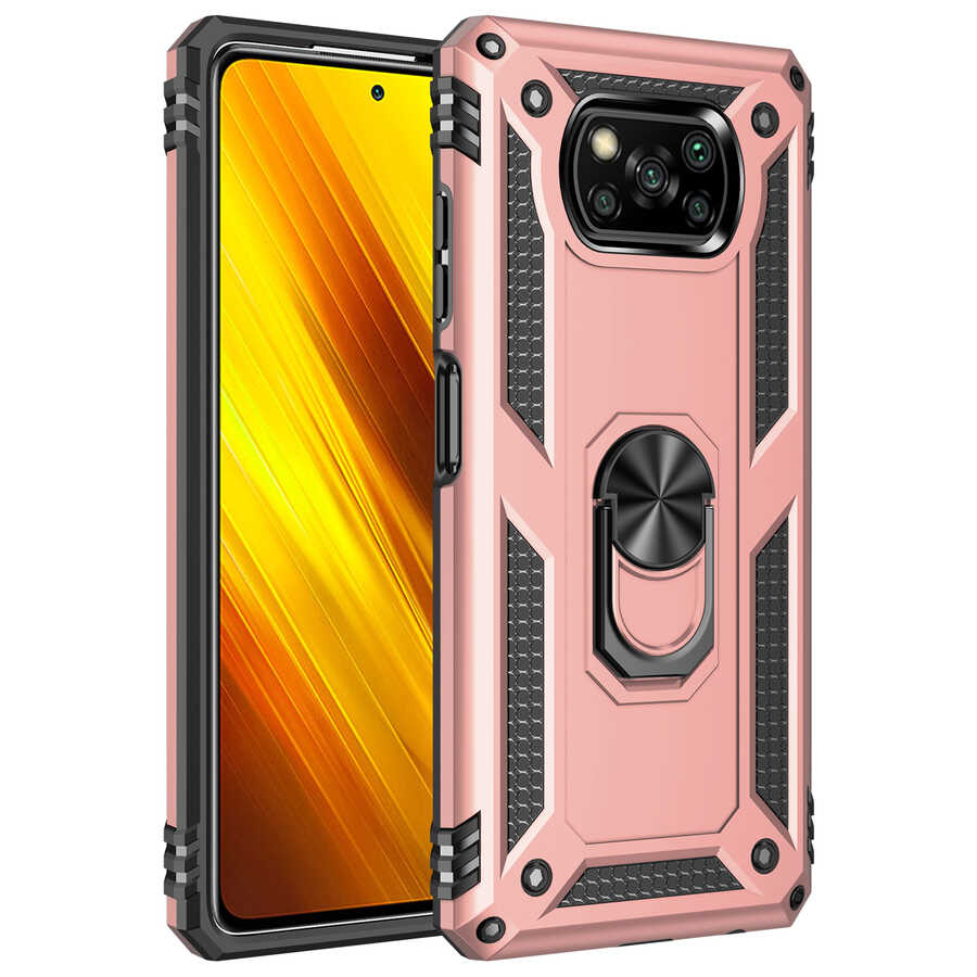 Xiaomi Uyumlu  Poco X3 Kılıf Zore Vega Kapak-Rose gold