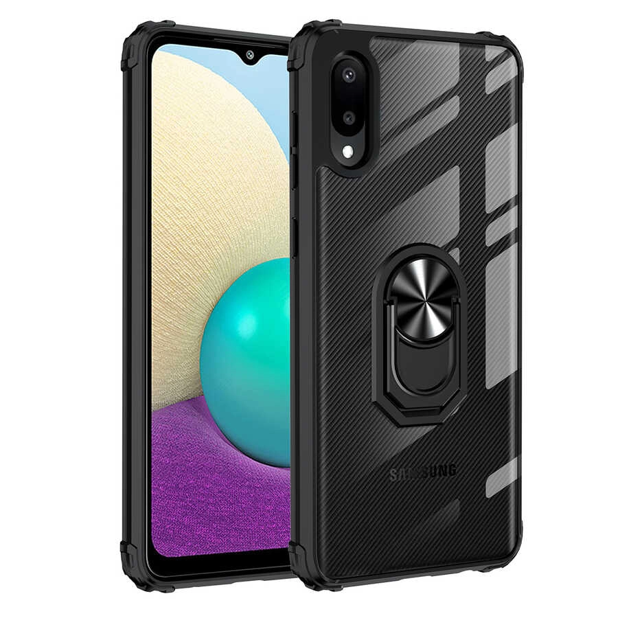 Galaxy Uyumlu A02 Kılıf Zore Mola Kapak-Siyah