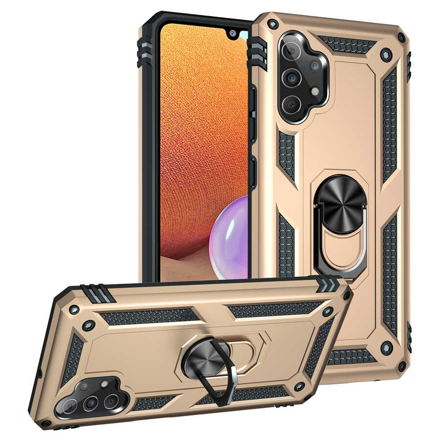Galaxy Uyumlu A32 4G Kılıf Zore Vega Kapak-Gold