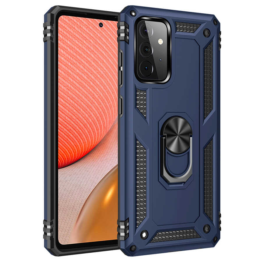 Galaxy Uyumlu A52 Kılıf Zore Vega Kapak-Mavi