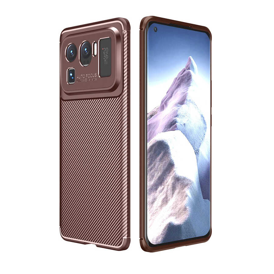 Xiaomi Uyumlu  Mi 11 Ultra Kılıf Zore Negro Silikon Kapak-Kahverengi