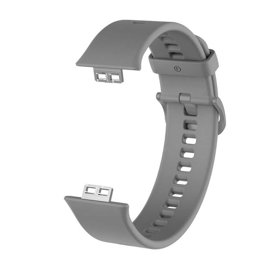 Huawei Uyumlu Watch Fit KRD-43 Silikon Kordon-Gri