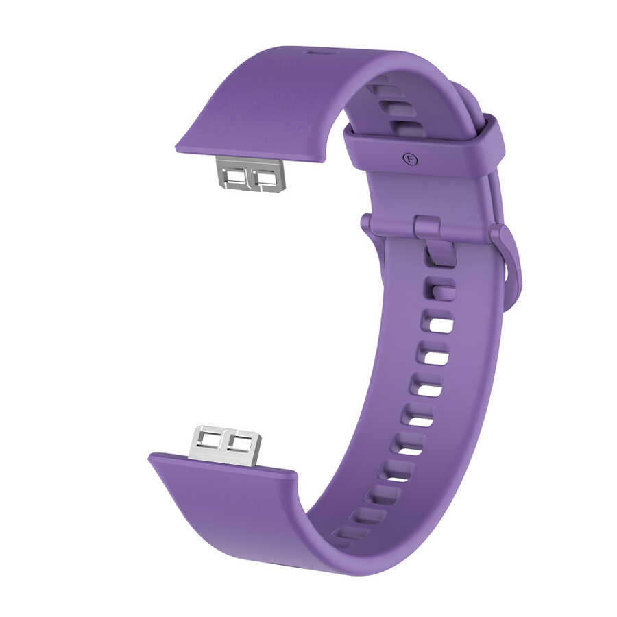 Huawei Uyumlu Watch Fit KRD-43 Silikon Kordon-Lila