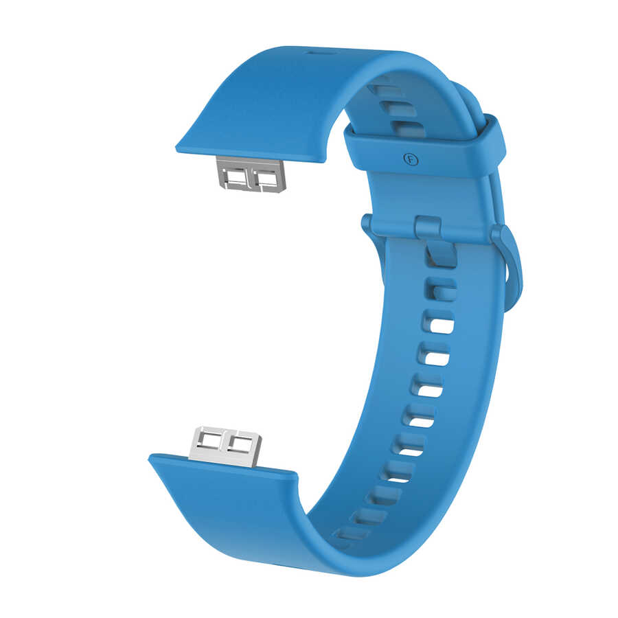 Huawei Uyumlu Watch Fit KRD-43 Silikon Kordon-Mavi