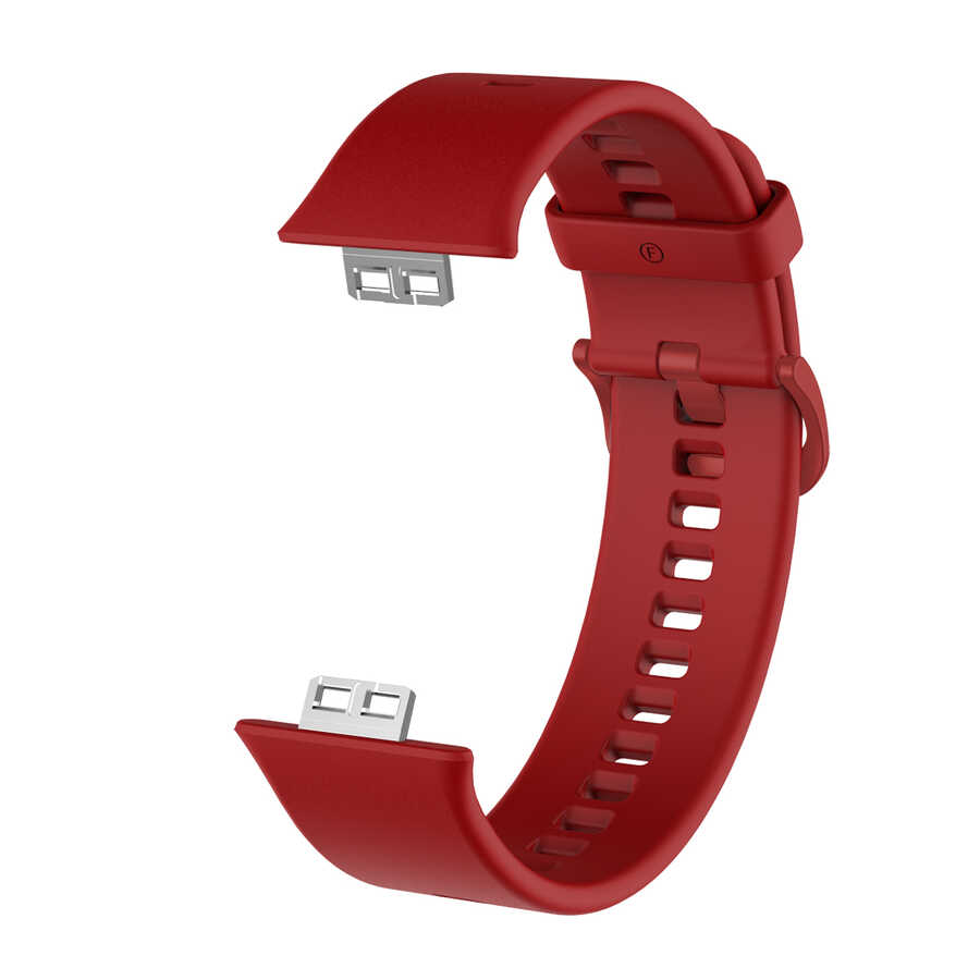 Huawei Uyumlu Watch Fit KRD-43 Silikon Kordon-Mürdüm